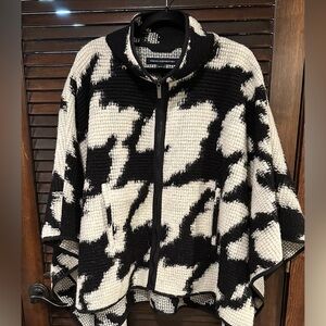 French Connection Colorblock Knit Cape / Poncho